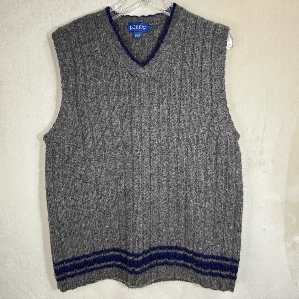 Men’s J. Crew 100% Wool Classic Preppy Sweater Vest Size L